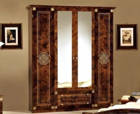 Шкаф 4-х дверный с зеркалами (02.144) Рома (орех) в Троицке - troick.mebel-74.com | фото