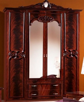 Шкаф 4-х дверный с зеркалами (03.144) Ольга (могано) в Троицке - troick.mebel-74.com | фото