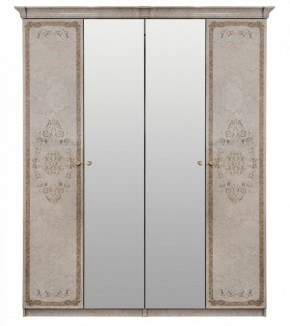 Шкаф 4-х створчатый (1+2+1) с Зеркалом "Патрисия" (крем) в Троицке - troick.mebel-74.com | фото