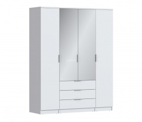 Шкаф 4х дверный с зеркалами Николь СБ-2595/1 (Белый) в Троицке - troick.mebel-74.com | фото