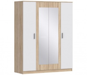 Шкаф 4х дверный с зеркалами Уют СБ-2750/1 (Дуб Сонома/Белый) в Троицке - troick.mebel-74.com | фото