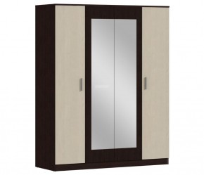 Шкаф 4х дверный с зеркалами Уют СБ-2750/1.Н (Венге/Паллада) в Троицке - troick.mebel-74.com | фото