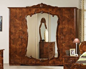 Шкаф 5-и дверный с зеркалами (20.145) Тициана (орех) в Троицке - troick.mebel-74.com | фото