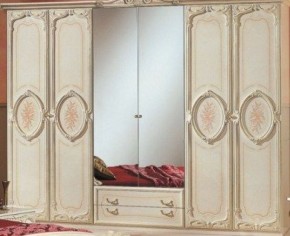 Шкаф 6-и дверный с зеркалами (01.146) Роза (беж) в Троицке - troick.mebel-74.com | фото