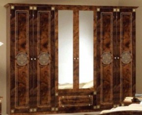 Шкаф 6-и дверный с зеркалами (02.146) Рома (орех) в Троицке - troick.mebel-74.com | фото