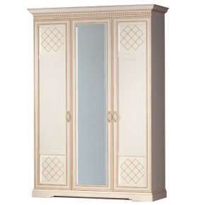 Шкаф для одежды 3-дверный №800 Парма кремовый белый в Троицке - troick.mebel-74.com | фото