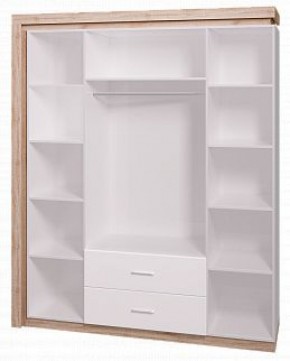 Шкаф для одежды с ящиками 4-х створчатый с зеркалом Люмен 16 в Троицке - troick.mebel-74.com | фото