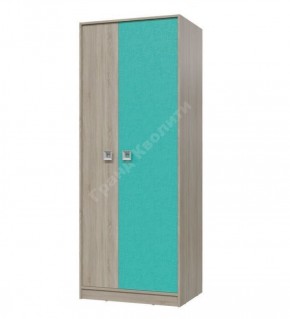 Шкаф для одежды Сити (Арт. 6-9411) Дуб Сонома/Аква в Троицке - troick.mebel-74.com | фото