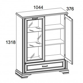 Шкаф с витриной 1V1D1SL, MONAKO, цвет Сосна винтаж/дуб анкона в Троицке - troick.mebel-74.com | фото