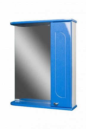 Шкаф-зеркало Радуга Синий металлик 55 правый АЙСБЕРГ (DA1129HZR) в Троицке - troick.mebel-74.com | фото