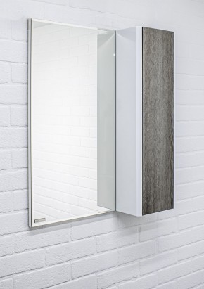 Шкаф-зеркало Uno 60 Дуб серый левый/правый Домино (DU1503HZ) в Троицке - troick.mebel-74.com | фото