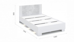 Спальня Аврора Кровать 120 со встроенным основанием под матрас Белый/Ателье светлый в Троицке - troick.mebel-74.com | фото