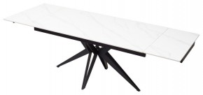 Стол FORIO 160 MATT WHITE MARBLE SOLID CERAMIC / BLACK, ®DISAUR в Троицке - troick.mebel-74.com | фото