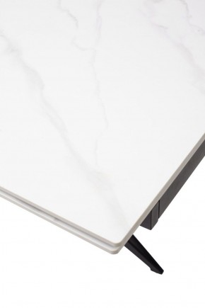 Стол FORIO 160 MATT WHITE MARBLE SOLID CERAMIC / BLACK, ®DISAUR в Троицке - troick.mebel-74.com | фото