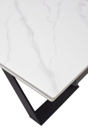 Стол LIVORNO 180 MATT WHITE MARBLE SOLID CERAMIC / BLACK, ®DISAUR в Троицке - troick.mebel-74.com | фото
