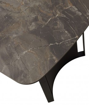 Стол RASMUS 160 KL-80 Серый мрамор, итальянская керамика / черный каркас, ®DISAUR в Троицке - troick.mebel-74.com | фото