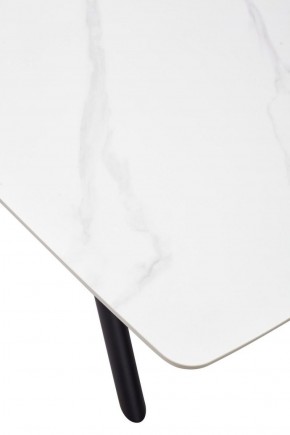 Стол RIVOLI 140 MATT WHITE MARBLE SOLID CERAMIC / BLACK, ®DISAUR в Троицке - troick.mebel-74.com | фото