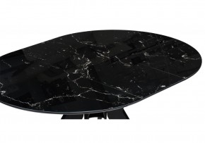Стол стеклянный Рикла 110(150)х110х76 черный мрамор / черный в Троицке - troick.mebel-74.com | фото