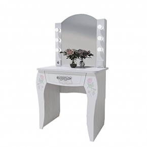 Стол туалетный Розалия №12 + ПОДСВЕТКА (лиственница белая, омела) в Троицке - troick.mebel-74.com | фото