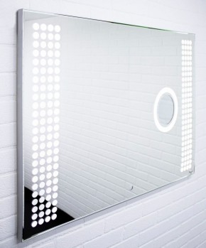 Зеркало Cosmo 100 alum (линза) с подсветкой Sansa (SCL1026Z) в Троицке - troick.mebel-74.com | фото
